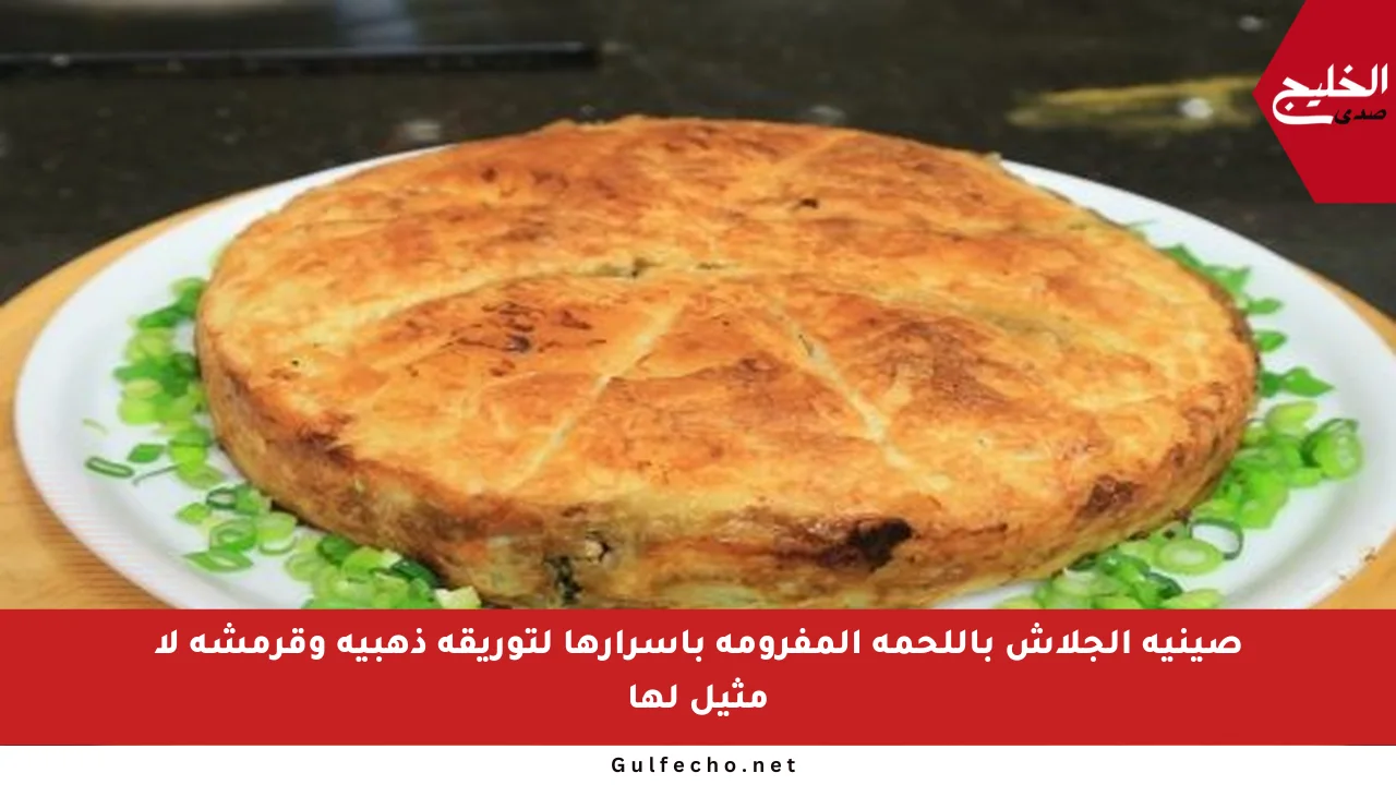 صينية الجلاش باللحمة المفرومة بأسرارها لتوريقة ذهبية وقرمشة لا مثيل لها